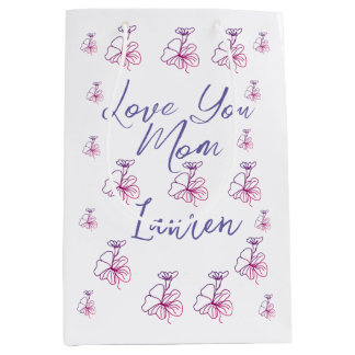 love you mom purple mauve florals mauve name simpl