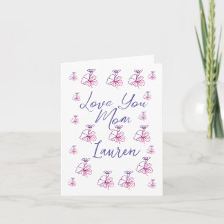 love you mom purple mauve florals mauve name simpl kort