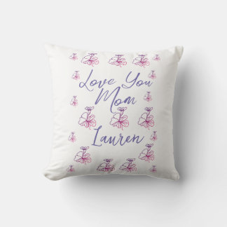 love you mom purple mauve florals mauve name simpl kudde