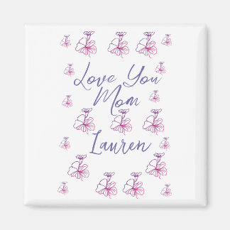 love you mom purple mauve florals mauve name simpl magnet