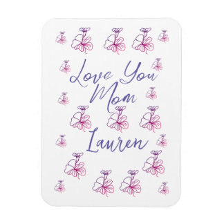 love you mom purple mauve florals mauve name simpl magnet