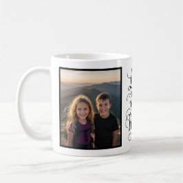 Love You Mom Two Photo Modern White Kaffemugg