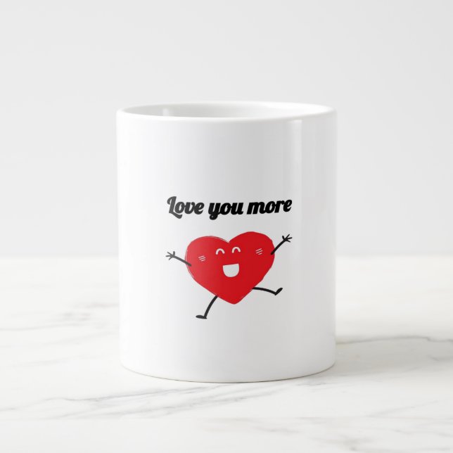 Love You More Balanced Visual Style  Jumbo Mugg (Framsidan)