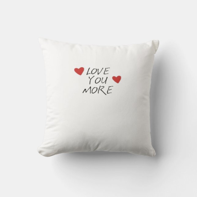Love You More Citat Minimal Design  Kudde (Framsida)