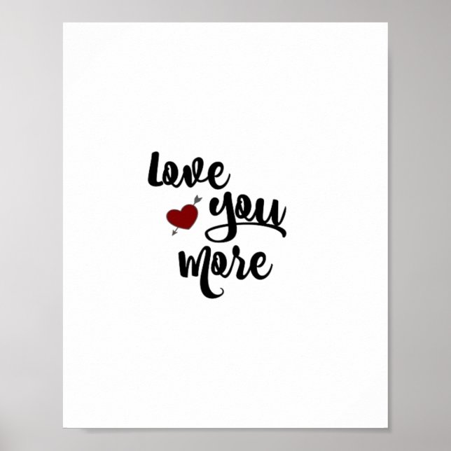Love You More Citat Modern Estetik  Poster (Framsidan)