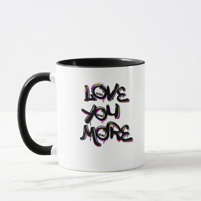 Love You More Clean Modern Design  Mugg (Vänster)