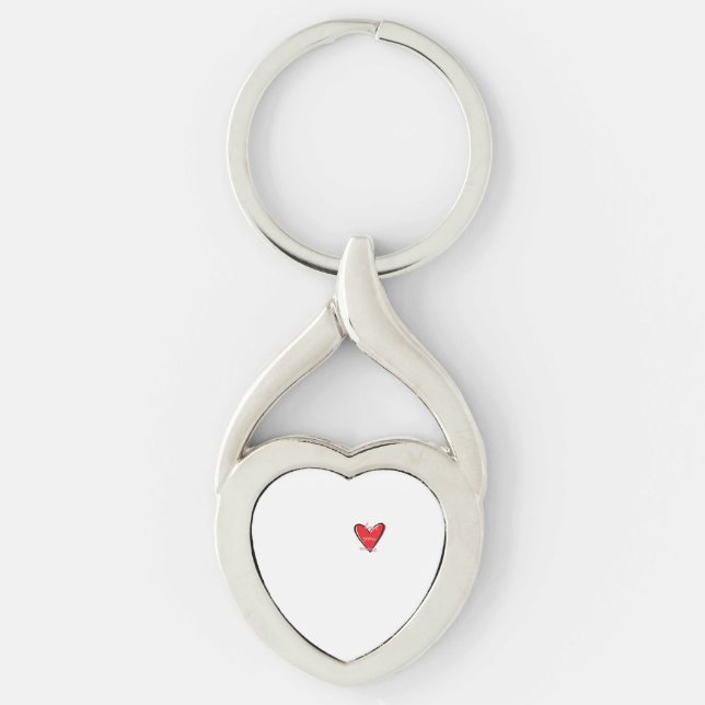 Love You More Creative Minimal Style  Twisted Heart Silverfärgad Nyckelring (Framsidan)