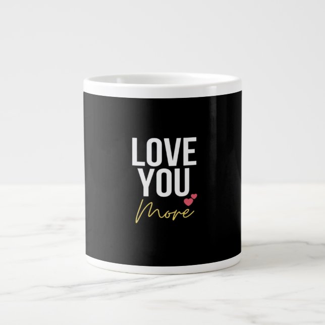 Love You More Elegant Style  Jumbo Mugg (Framsidan)
