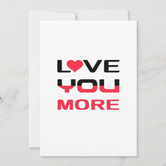 Love You More Flat Fet Svara Typografi  Julkort