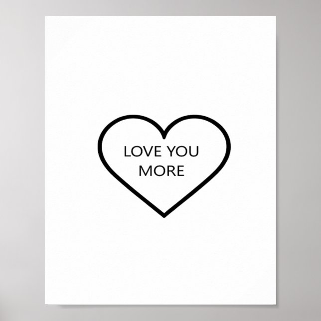 Love You More Heart Romantic Style  Poster (Framsidan)