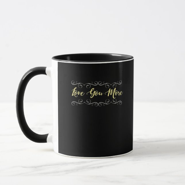 Love You More Heartfelt Modern Design  Mugg (Vänster)