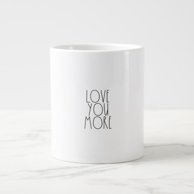 Love You More Minimal Aesthetic Design  Jumbo Mugg (Framsidan)