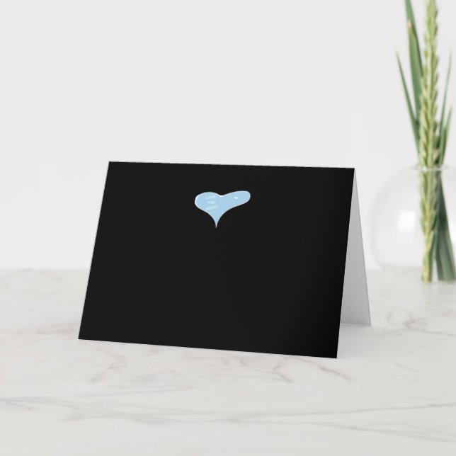 Love You More Minimal Design Blue Style  Kort (Framsida)