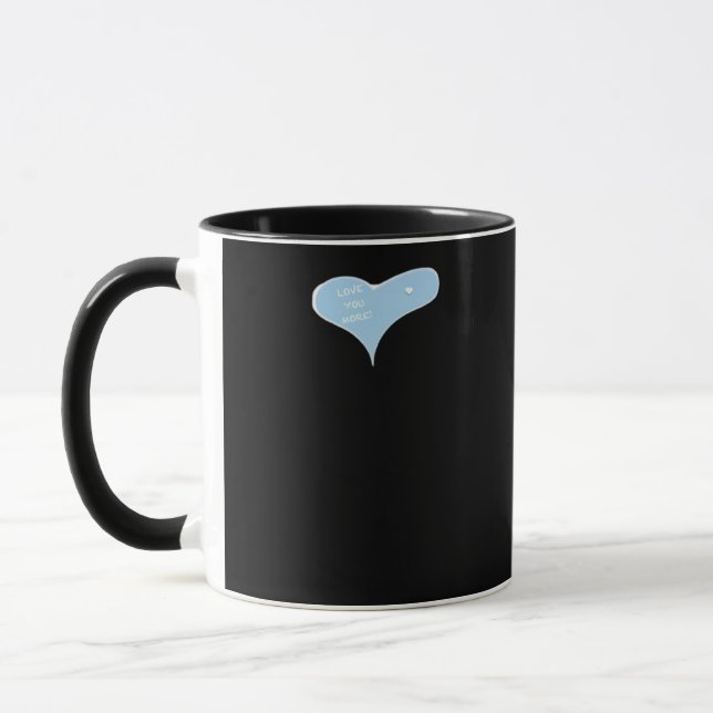 Love You More Minimal Design Blue Style  Mugg (Vänster)