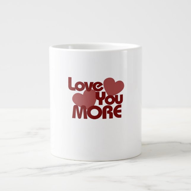 Love You More Minimal Design  Jumbo Mugg (Framsidan)