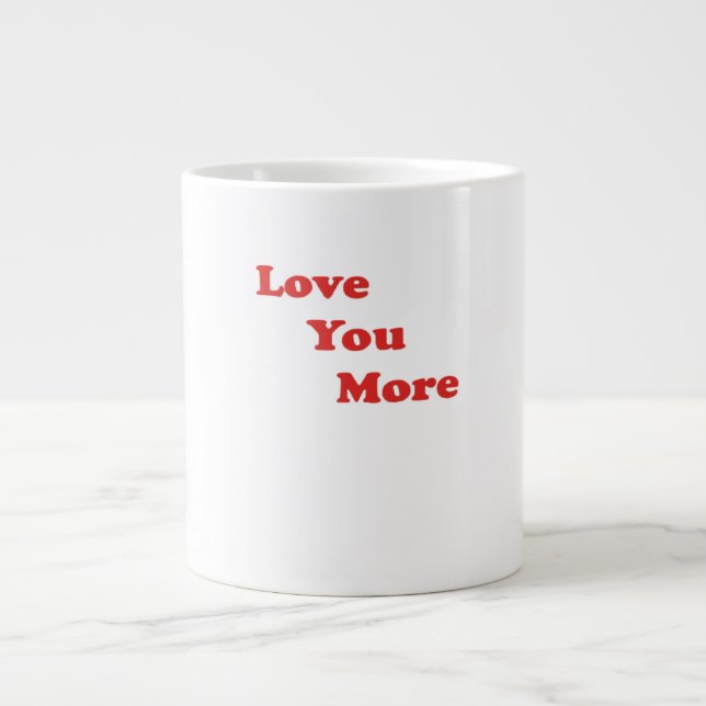 Love You More Minimal Design  Jumbo Mugg (Framsidan)