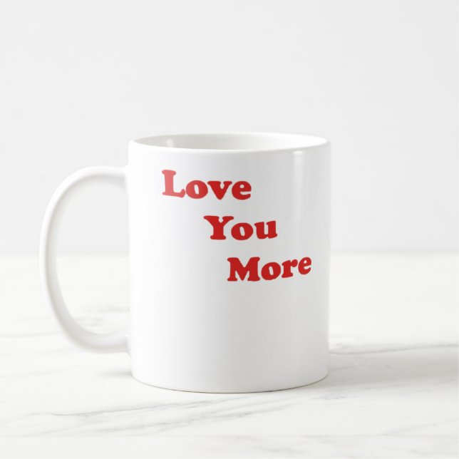 Love You More Minimal Design  Kaffemugg (Vänster)