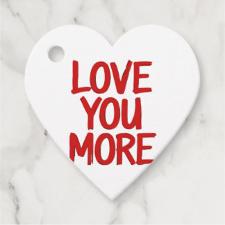 Love You More Minimal Heartfelt Design  Gåvor Etiketter