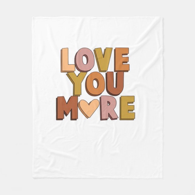 Love You More Minimal Romantic Style  Fleecefilt (Framsidan)
