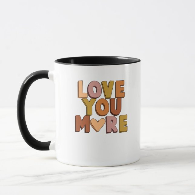 Love You More Minimal Romantic Style  Mugg (Vänster)