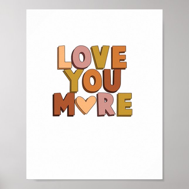 Love You More Minimal Romantic Style  Poster (Framsidan)