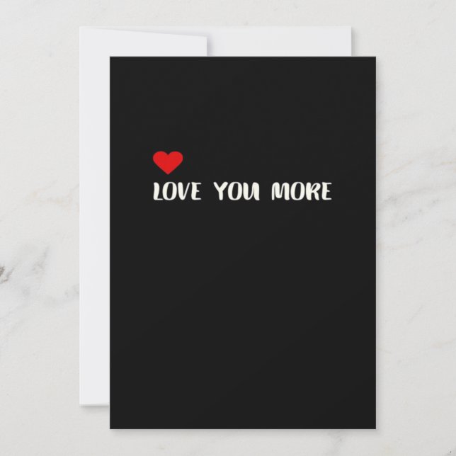 Love You More Minimalist Love Quote  Julkort (Framsida)