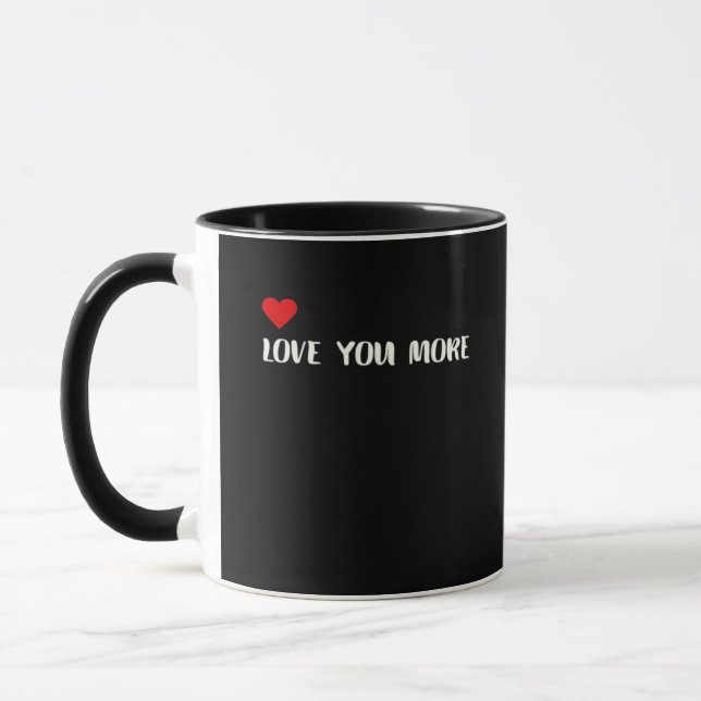 Love You More Minimalist Love Quote  Mugg (Vänster)