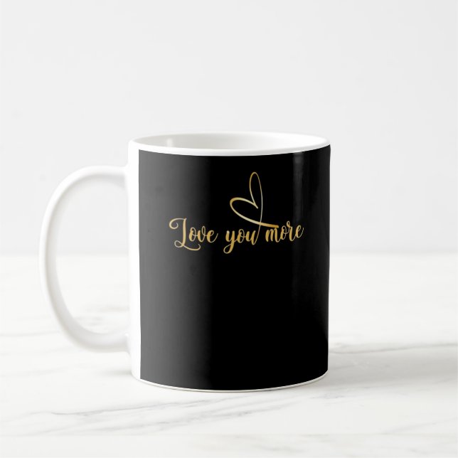 Love You More Modern Aesthetic  Kaffemugg (Vänster)