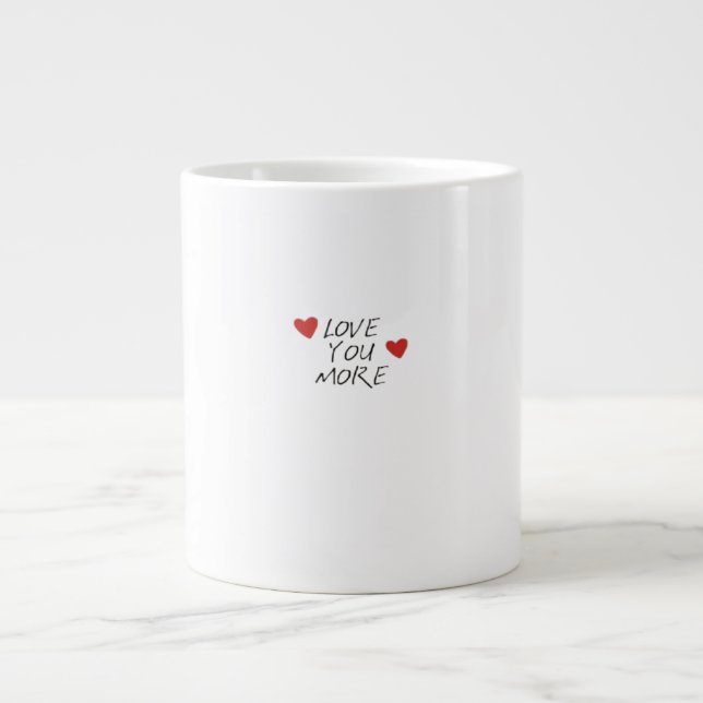 Love You More Quote Minimal Design  Jumbo Mugg (Framsidan)