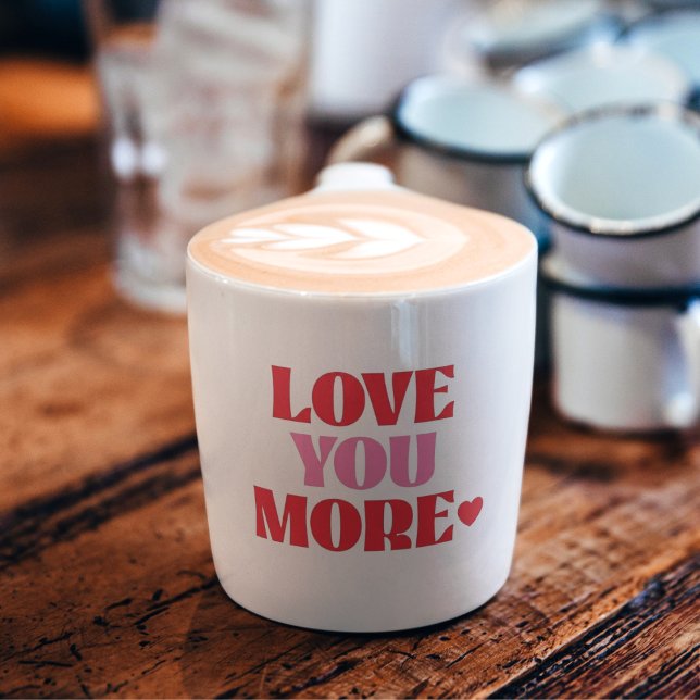 Love You More Retro Valentine  Espressomugg (Skapare uppladdad)