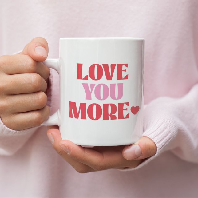 Love You More Retro Valentine= Kaffemugg (Skapare uppladdad)