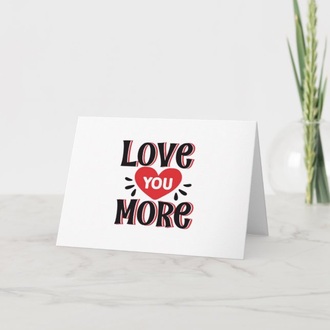 Love You More Soft Modern Design  Kort (Framsida)