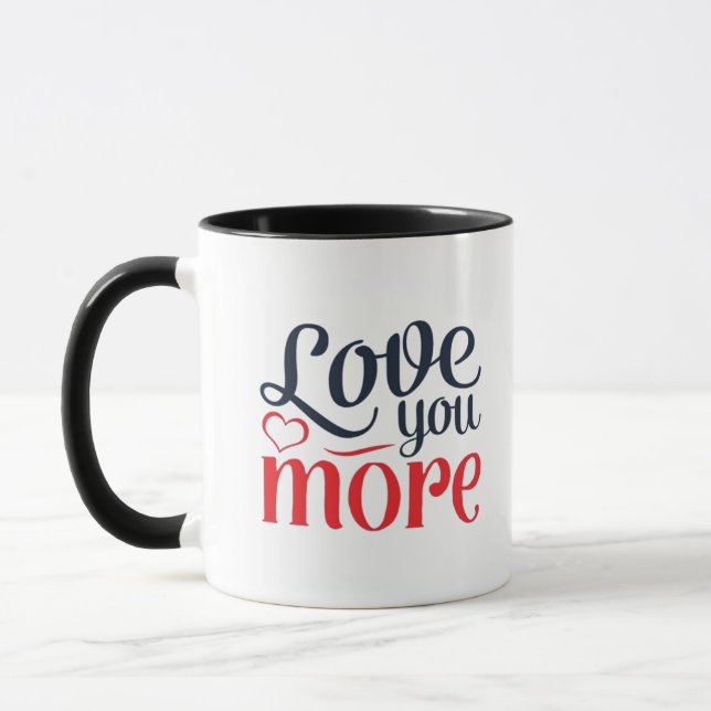 Love You More Subtle Detail Style  Mugg (Vänster)