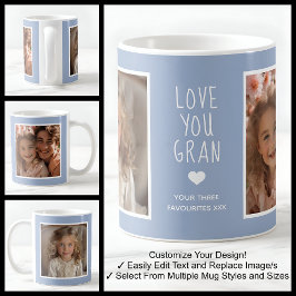 Love You Mormor Bilder Modern Blå C410 & Vit Kaffemugg