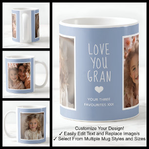 Love You Mormor Bilder Modern Blå C410 & Vit Kaffemugg