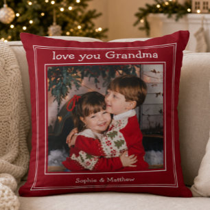 Love You Mormor Jul Foto Kudde