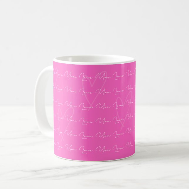 Love You Mug Pink Kaffemugg (Framsida vänster)