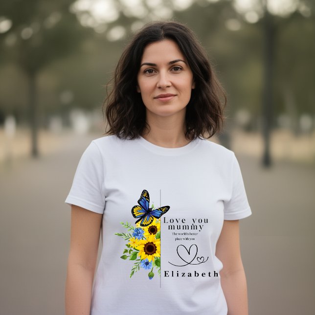 Love You Mummy Personalized Floral T-Shirt (Skapare uppladdad)