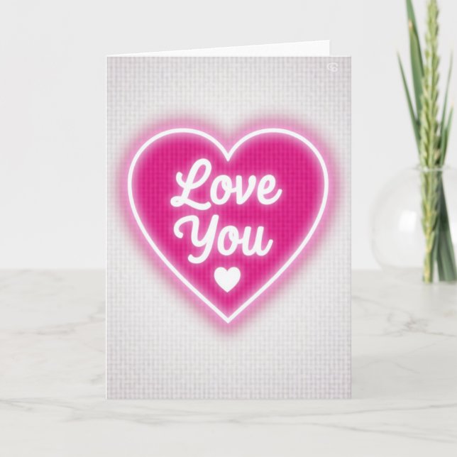 Love You Neon Kort (Framsida)