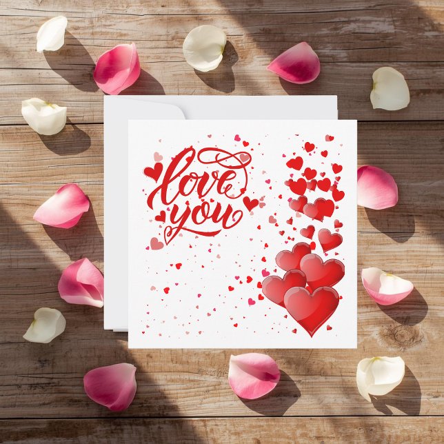 Love You Personalized Flat Card (Skapare uppladdad)