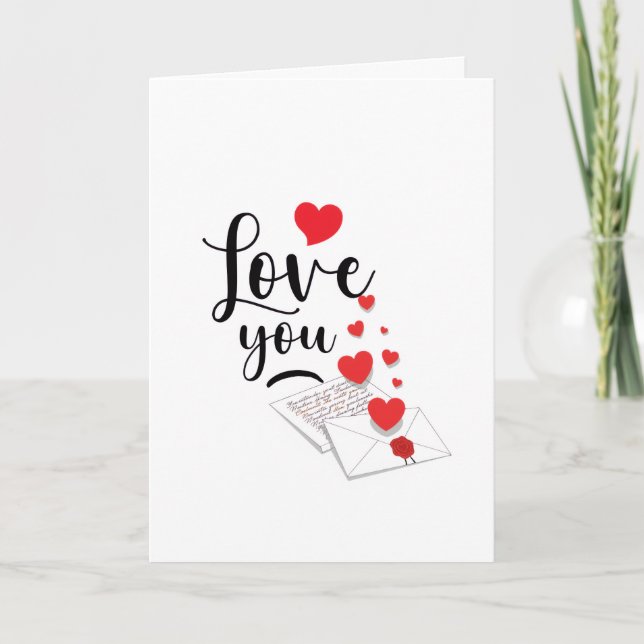 Love You Personalized Folded Card Kort (Framsida)