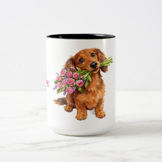 Love You Pup Mug Två-Tonad Mugg