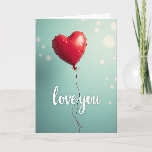 Love You Rött Hjärtpunkter Kort (Framsida)
