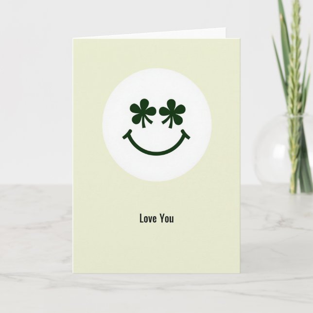 Love You Shamrock Smile Card Kort (Framsida)