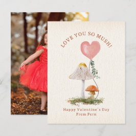 Love You So Mush Mushroom School Valentine Foto Vykort
