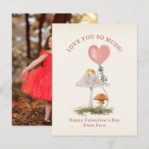 Love You So Mush Mushroom School Valentine Foto Vykort