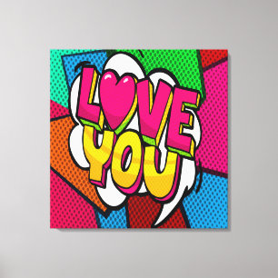 LOVE YOU Sträckt Canvastryck