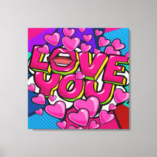 LOVE YOU Sträckt Canvastryck