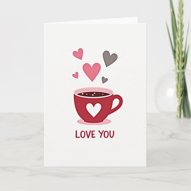 Love You Tekoppskonstkort Kort (Framsida)