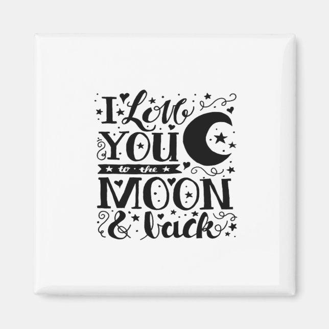 Love You To The Moon And Back Minimal Aesthetic De Magnet (Framsidan)